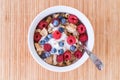 Muesli with fresh fruits and yogurt Royalty Free Stock Photo