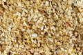 Muesli heap, abstract grain pattern, granule texture as background, baked muesli healthy Breakfast