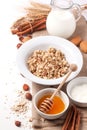 Muesli with milk and honey