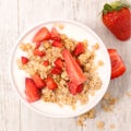 Muesli, milk and strawberry Royalty Free Stock Photo