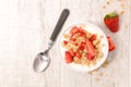 Muesli, milk and strawberry Royalty Free Stock Photo