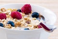 Muesli with Raspberries and Blueberries Royalty Free Stock Photo