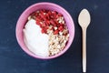 Muesli with yogurt and goji berry Royalty Free Stock Photo