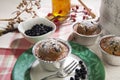 Muffin allo yogurt con mirtilli Royalty Free Stock Photo
