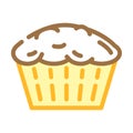 muffin bakery dessert color icon vector illustration