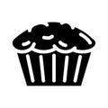 muffin bakery dessert glyph icon vector illustration