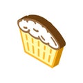 muffin bakery dessert isometric icon vector illustration