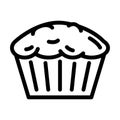 muffin bakery dessert line icon vector illustration