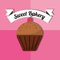 Muffin bakery related emblem image