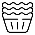 Muffin baking cups icon outline vector. Cookie bakeware forms