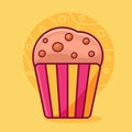 Muffin cake isolated cartoon vector illustration in flat style