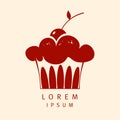 Muffin with cherry logotype design