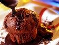 Muffin with chocolate Royalty Free Stock Photo