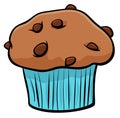 Muffin with chocolate cartoon object