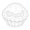 Muffin.Coloring book antistress for children and adults.Zen-tangle style.
