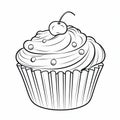 Muffin Coloring Page For Kids