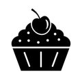 Muffin cupcake vector icon