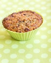 Muffin in green silicon baking mould Royalty Free Stock Photo