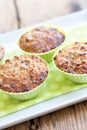 Muffin in green silicon baking mould Royalty Free Stock Photo