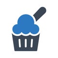 Muffin vector glyph color icon Royalty Free Stock Photo