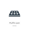 Muffin pan icon vector. Trendy flat muffin pan icon from kitchen collection isolated on white background. Vector illustration can Royalty Free Stock Photo