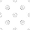 Muffin pattern seamless vector