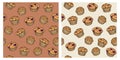 Muffin seamless pastry bakery vintage retro pattern