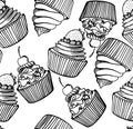 Muffin seamless pattern simple illustration