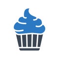 Muffin glyph color vector icon Royalty Free Stock Photo