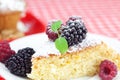 Muffin with whipped cream and cake with icing Royalty Free Stock Photo