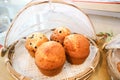muffins or blueberry muffins in the tray Royalty Free Stock Photo