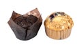 Muffins in brown paper isolated on white background Royalty Free Stock Photo