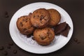 Muffins with chocolate filling home-cooked Royalty Free Stock Photo