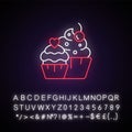 Muffins neon light icon Royalty Free Stock Photo