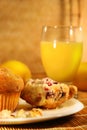 Muffins and orange juice Royalty Free Stock Photo