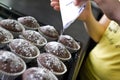 Muffins preparation Royalty Free Stock Photo