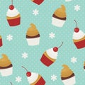 Muffins seamless pattern