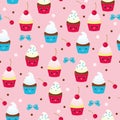 Muffins seamless pattern