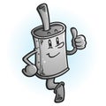 Muffler Cartoon Mascot Giving a Thumbs Up