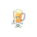 Mug of beer alcohol in afraid cartoon