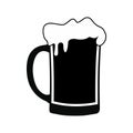 Mug of beer black simple icon Royalty Free Stock Photo