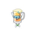 Mug of beer in a diving character