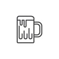 Mug of beer with foam line icon Royalty Free Stock Photo