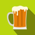 Mug of beer icon, flat style Royalty Free Stock Photo