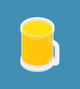 Mug of beer Isometric. alcohol vector illustration