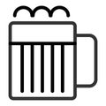 Mug of beer line icon. Jug of beer with foam chopsticks vector illustration isolated on white. Glass of beer outline Royalty Free Stock Photo
