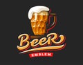 Mug beer logo- vector illustration, emblem brewery design Royalty Free Stock Photo