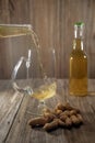 Mug of beer,peanuts Royalty Free Stock Photo