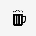 Mug of beer simple flat vector illustration icon Royalty Free Stock Photo