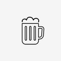 Mug of beer simple flat vector illustration icon